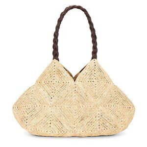 florabella Foggia Tote in Naturall Woven Straw Raffia Beach Bag